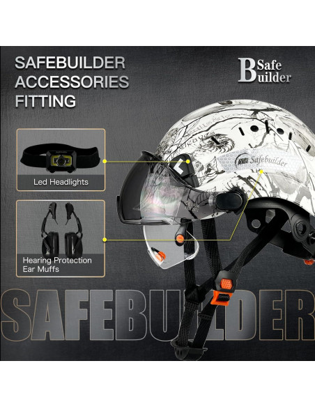 Casco de Seguridad SAFEBUILDER CR06 con 2 Visores Ajustables Casco de Seguridad SAFEBUILDER CR06 con 2 Visores Ajustables