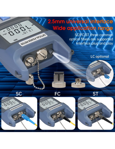 Medidor de Potencia Óptica Duogalia 10Km SC FC -70 a +10dBm