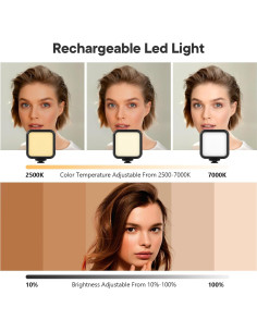 Kit de Vlogging Kalofaye MG20 con Luz LED y Micrófono 2