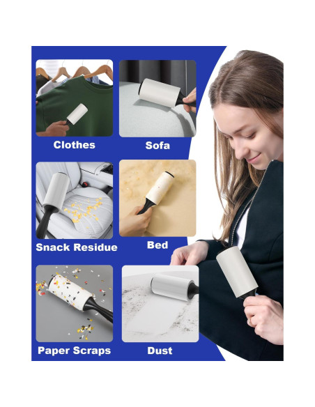 Rodillos para Pelusa Petqueen - 2 Mangos y 6 Rodillos, 560 Hojas