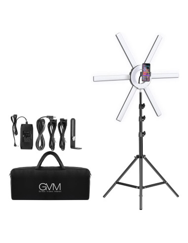 Kit de Luz de Anillo LED GVM 600S 90W Regulable 3200K-5600K