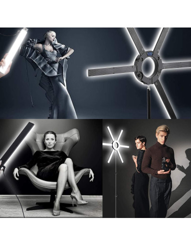 Kit de Luz de Anillo LED GVM 600S 90W Regulable 3200K-5600K