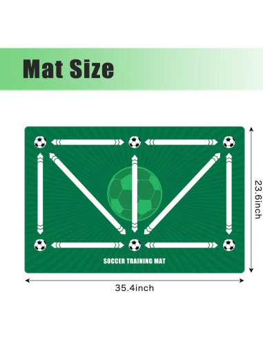 Alfombra de Entrenamiento de Fútbol Pepoivn 90x60cm Antideslizante