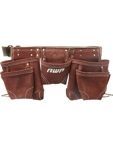 Delantal de Herramientas AWP Cuero Suede 11 Bolsillos Marrón