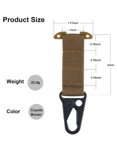 Clip T-Mount MOLLE Genérico con gancho HK 2 piezas 2
