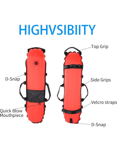 Boya de Inflación OUKENS con Bandera de Buceo 85x20cm