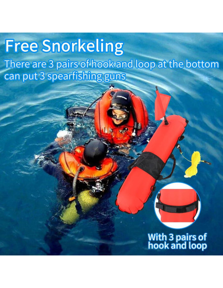 Boya de Inflación OUKENS con Bandera de Buceo 85x20cm