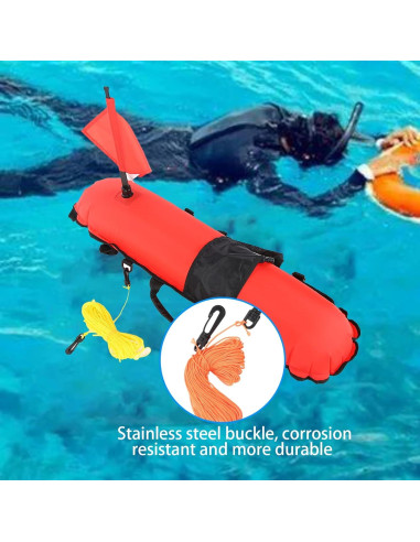Boya de Inflación OUKENS con Bandera de Buceo 85x20cm
