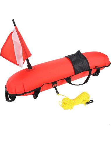 Boya de Inflación OUKENS con Bandera de Buceo 85x20cm