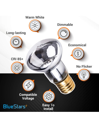 Bombillas Lava R39 E17 25W BlueStars Paquete de 4 Regulables