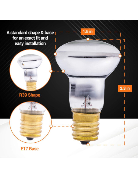 Bombillas Lava R39 E17 25W BlueStars Paquete de 4 Regulables