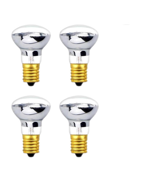 4 Bombillas Reflector R39 40W E17 para Lámparas de Lava