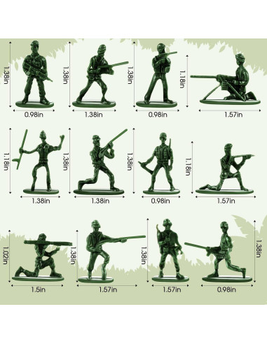 100 Soldados de Juguete del Ejército RoundFunny 2.54-3.81 cm