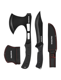Conjunto Cuchillo y Hacha WORKPRO - Táctico y Camping