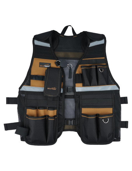 Chaleco de Herramientas MELOTOUGH Ajustable con 11 Bolsillos