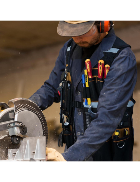 Chaleco de Herramientas MELOTOUGH Ajustable con 11 Bolsillos