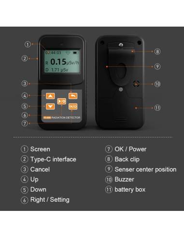 Contador Geiger BOSEAN FS-600 Medidor Radiación Nuclear