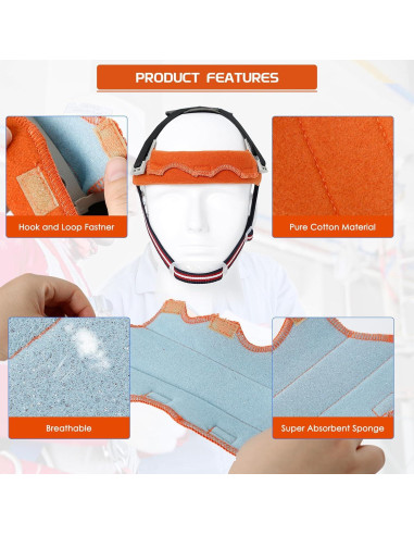 Banda de Sudor para Casco OCQOTAT 6 Piezas Algodón