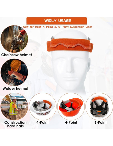 Banda de Sudor para Casco OCQOTAT 6 Piezas Algodón