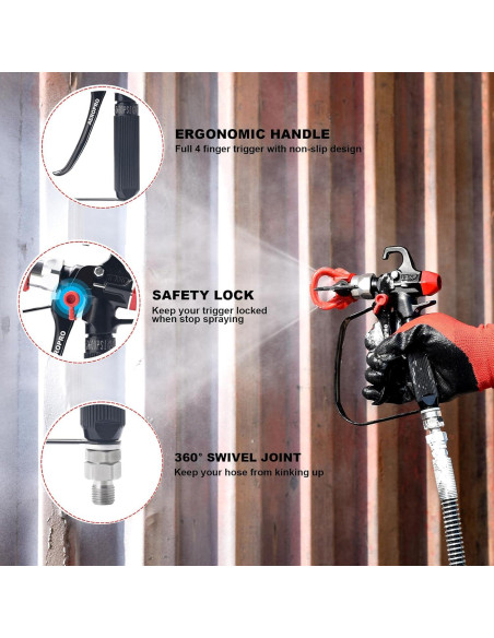 Pistola de Pintura Airless AEROPRO 820-BLACK 3600PSI