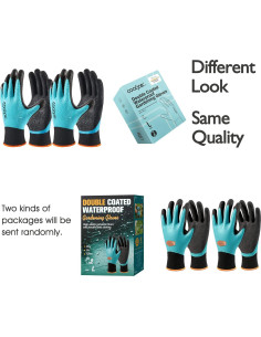 Guantes de Jardinería COOLJOB Impermeables Talla Grande 2 Pares 2