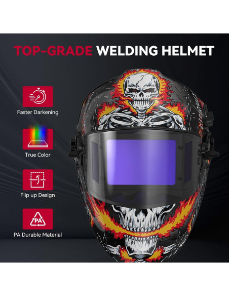 Casco de Soldadura ARCCAPTAIN Plegable con Oscurecimiento Automático