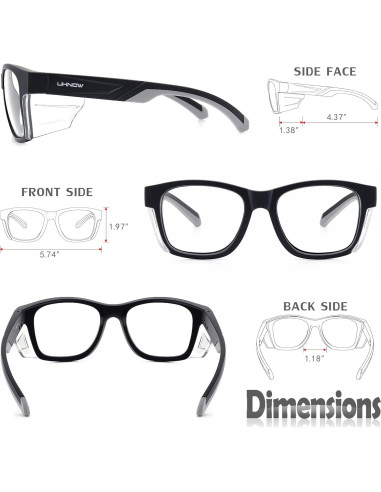 Gafas de Seguridad UKNOW - Antivaho y UV - ANSI Z87.1