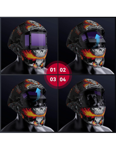 Casco de Soldadura ARCCAPTAIN Plegable con Oscurecimiento Automático