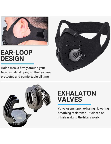 Máscara Facial PISIQI Reutilizable Ajustable para Deportes