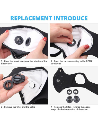 Máscara Facial PISIQI Reutilizable Ajustable para Deportes