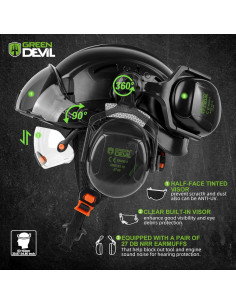 Casco de Seguridad GREEN DEVIL Mervex Vent con Visera y Audífonos 2