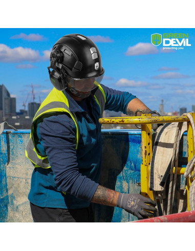 Casco de Seguridad GREEN DEVIL Mervex Vent con Visera y Audífonos