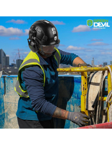 Casco de Seguridad GREEN DEVIL Mervex Vent con Visera y Audífonos