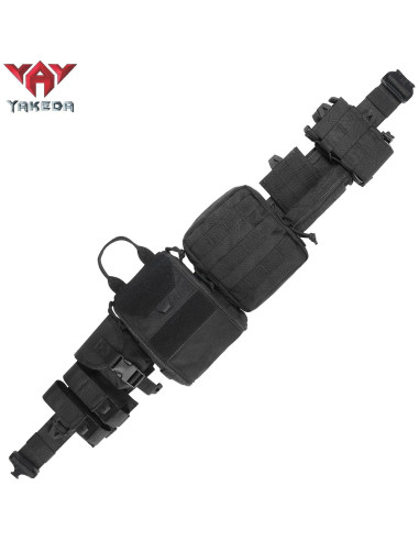 Cinturón Táctico YAKEDA Molle 8-en-1 Ajustable Negro