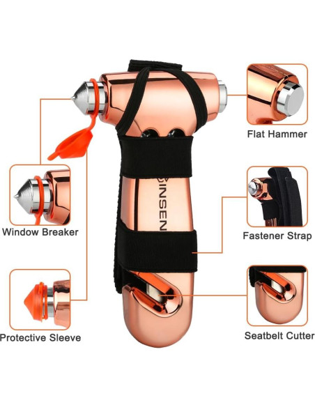 Rompedor de Ventanas SINSEN Martillo de Seguridad 3-en-1