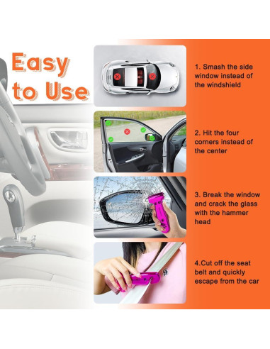 Rompedor de Ventanas SINSEN Martillo de Seguridad 3-en-1