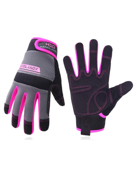 Guantes de Trabajo HLDD HANDLANDY Rosa Táctiles Medianos
