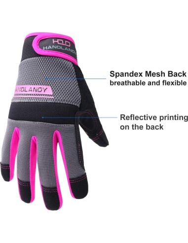 Guantes de Trabajo HLDD HANDLANDY Rosa Táctiles Medianos