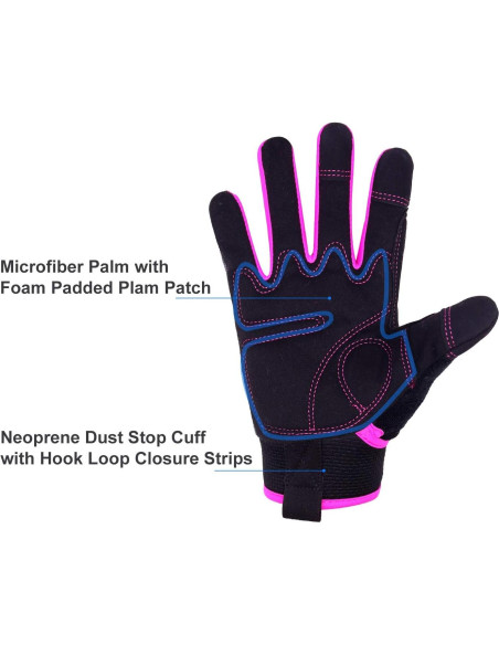Guantes de Trabajo HLDD HANDLANDY Rosa Táctiles Medianos