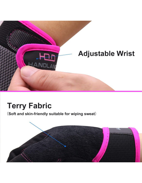 Guantes de Trabajo HLDD HANDLANDY Rosa Táctiles Medianos