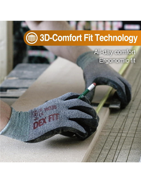 Guantes de Nitrilo DEX FIT FN330 Ajuste Elástico Negro L