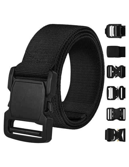 Cinturón Táctico TECEUM - Negro - Liberación Rápida - 76-91 cm