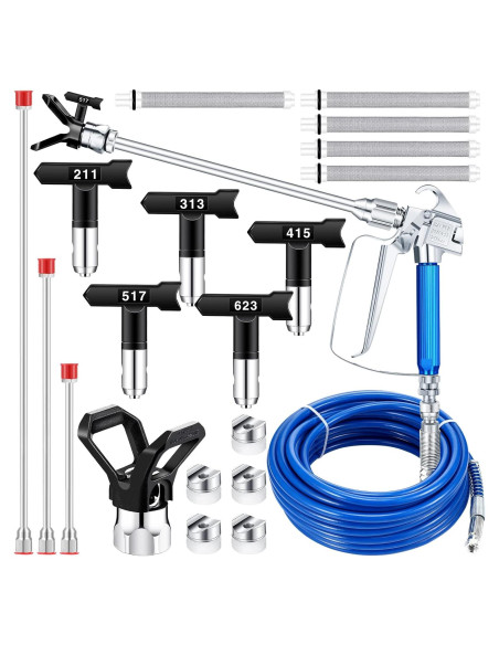 Kit de Pulverizador de Pintura Lounsweer 16 Piezas Negro