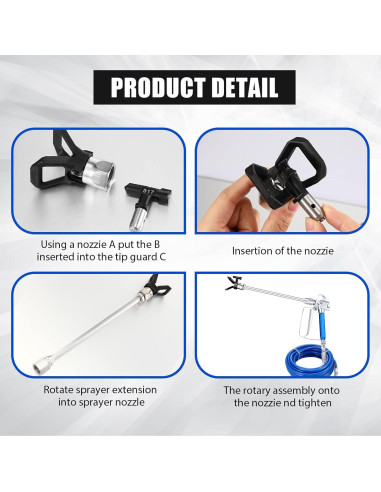 Kit de Pulverizador de Pintura Lounsweer 16 Piezas Negro