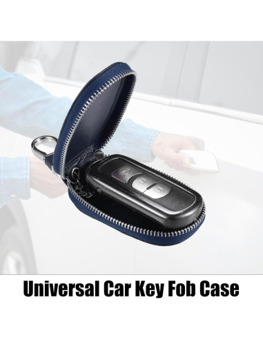 Funda Universal para Llave de Auto uxcell de Cuero Genuino Azul