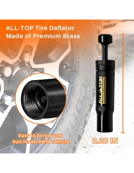 Kit Desinflador de Neumáticos ALL-TOP 4 Piezas Auto-Stop 10-30 PSI
