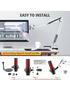 Brazo de micrófono HyperX QuadCast S Blanco - Filtro anti-pop 2