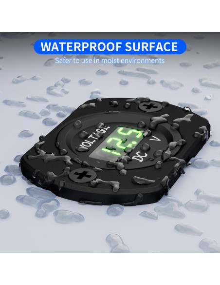 Medidor de Voltaje DaierTek 12V LED Verde para Batería