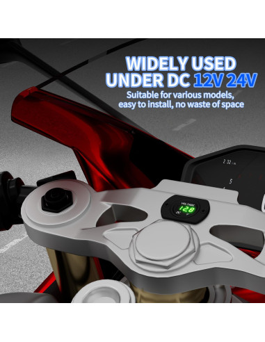 Medidor de Voltaje DaierTek 12V LED Verde para Batería