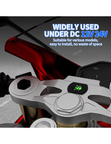 Medidor de Voltaje DaierTek 12V LED Verde para Batería